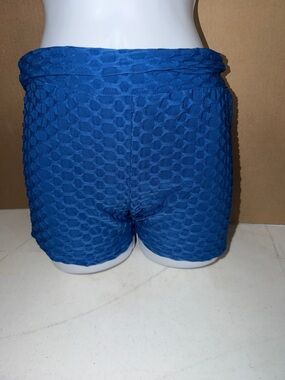 Textured Mid-Rise Blue and black Stretch Shorts 2 for 1